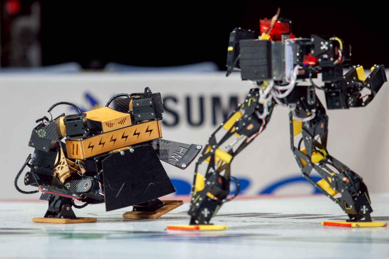 In 2025, Lin traveled to Japan to participate in the international humanoid robot competition Robo-One, competing alongside teams from multiple countries. The image on the left shows Jui-Chieh Lin’s humanoid robot.