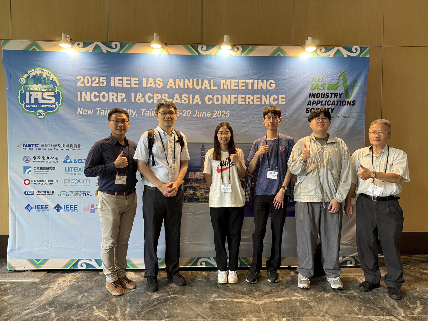 Professor Jian-Hong Liu  (second from left) attended the 2025 IEEE Industry Applications Society (IEEE IAS) Annual Meeting.