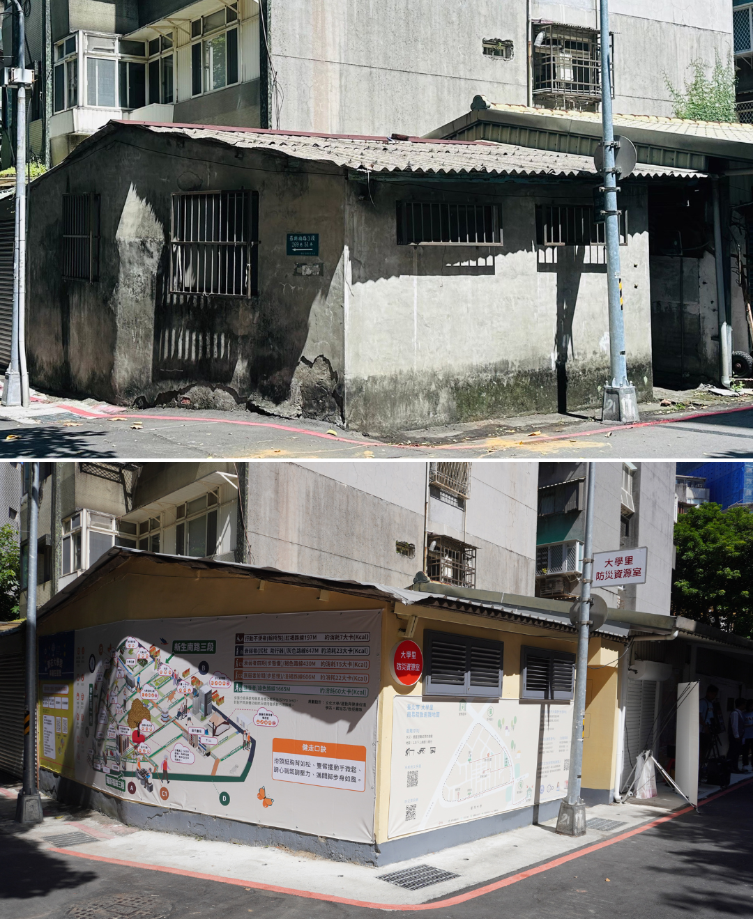 The Taiwan Tech USR team partnered with the Da’an District University Village to revitalize an idle, aging building, transforming it into a “Resilient Community Disaster Prevention Center” that integrates disaster education with resource storage. The project not only enhances the community’s disaster response capacity and the efficiency of public resource use, but also showcases a new model of university-local collaboration for promoting disaster education and strengthening community resilience.