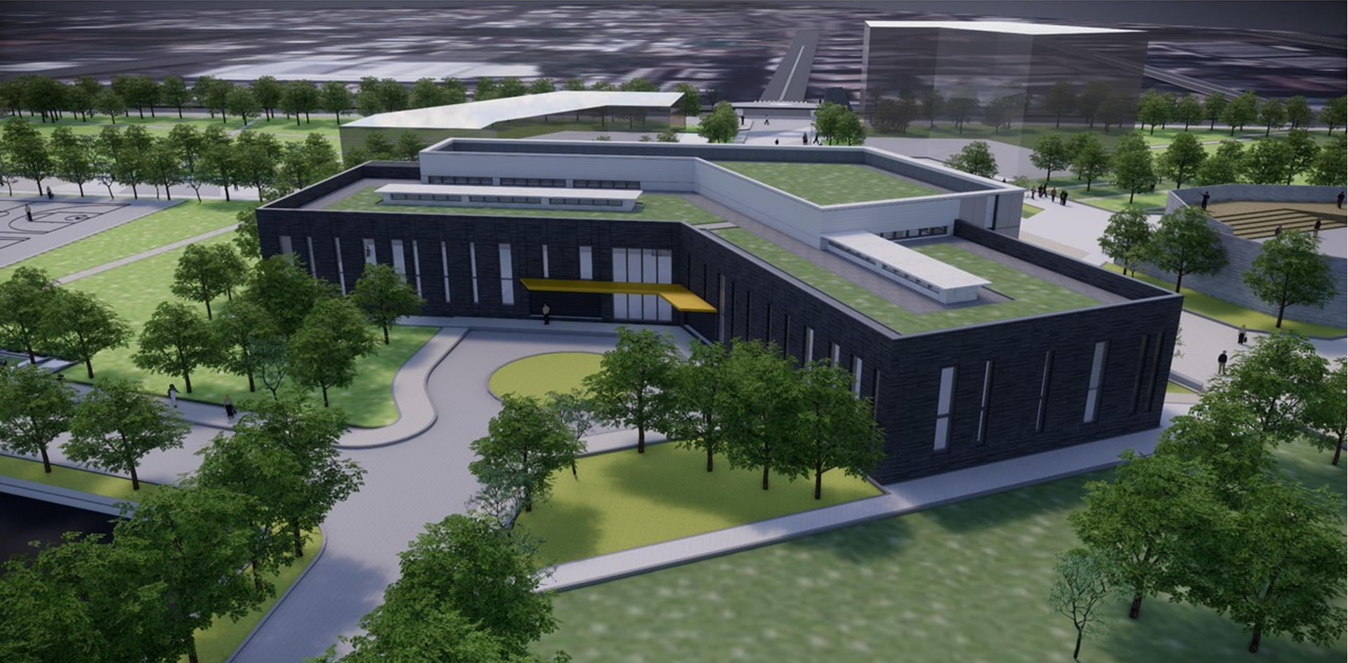 The Advanced Industry–Academia Center is planned as a two-story above-ground building with one basement level, housing laboratories, conference rooms, and research spaces. It is expected to accommodate forward-looking research centers and industry–academia units, further expanding collaborative capacity and deepening the translation of research outcomes into industrial applications.